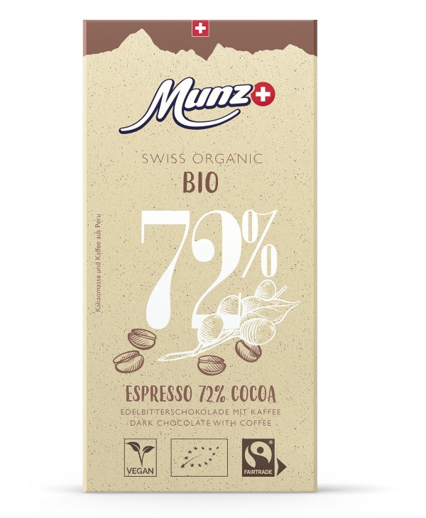 Munz Edelbitterschokolade Espresso 72% Cocoa
